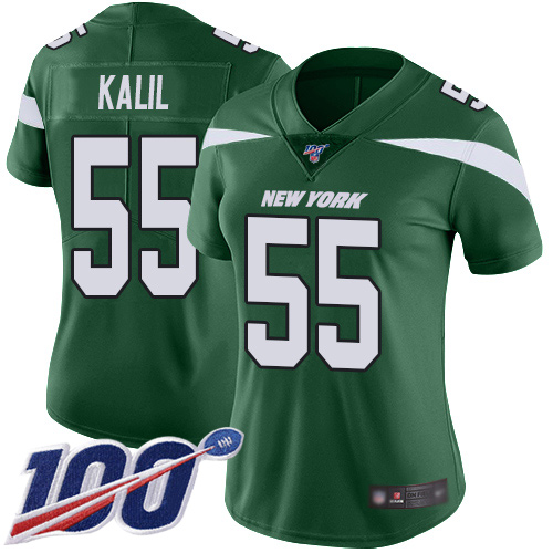 New York Jets Limited Green Women Ryan Kalil Home Jersey NFL Football 55 100th Season Vapor Untouchable